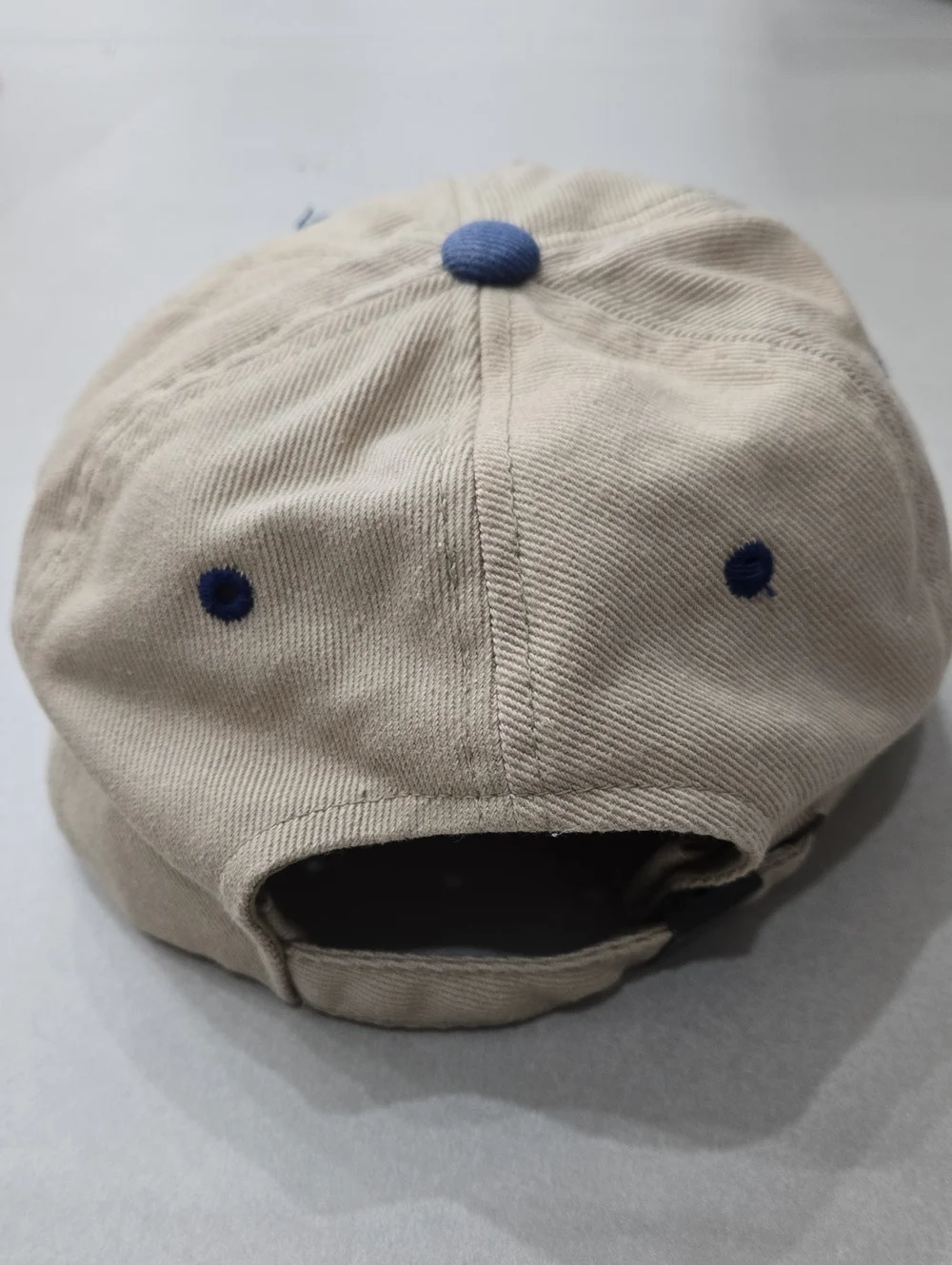 Vintage 'Brooklyn' Embroidered Unisex Baseball Cap - Beige and Navy